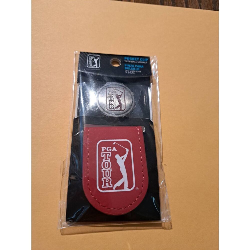 New PGA Tour Tango Red Pocket Clip with Ball Marker NWT Official Golf Accessory